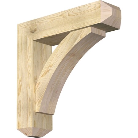 Ekena Millwork Thorton Craftsman Rough Sawn Bracket w/ Offset Brace, Douglas Fir, 8"W x 32"D x 32"H BKT0806X32X32THR04RDF